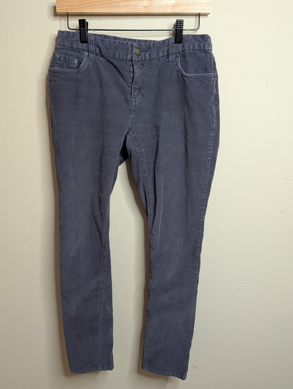 Garnet Hill Slate Gray Corduroy Skinny Pants Size 8P‎